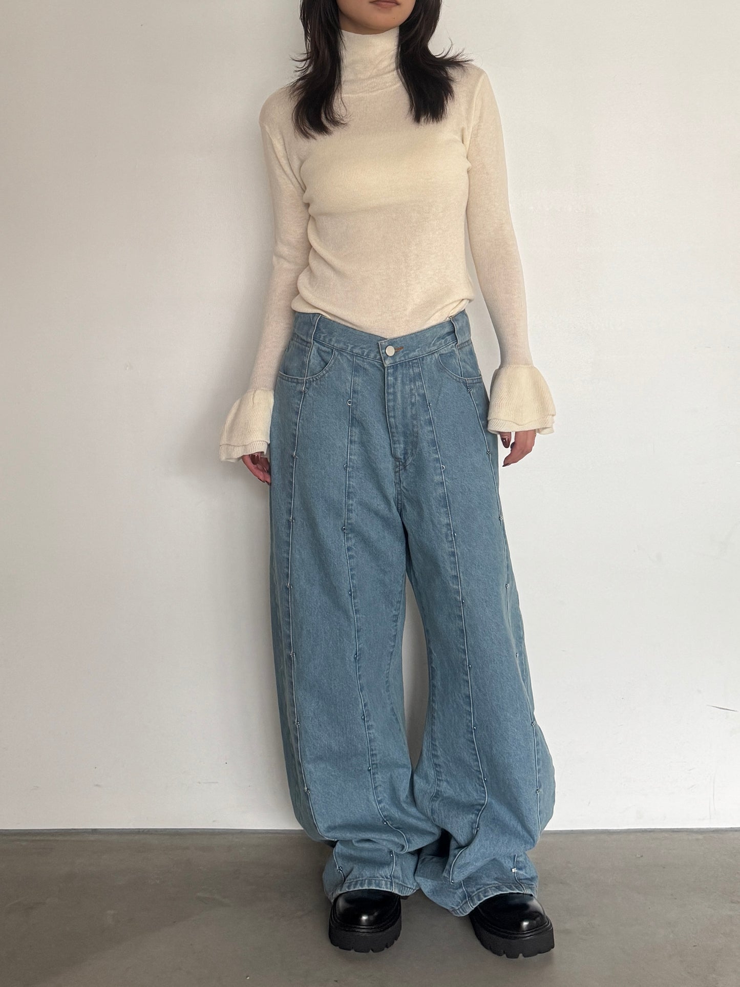 (仮商品名)変形デニムパンツ(unisex)/blue