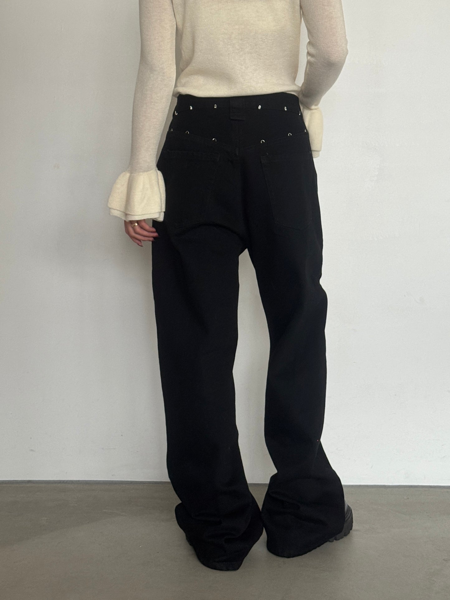 (仮商品名)変形デニムパンツ(unisex)/black