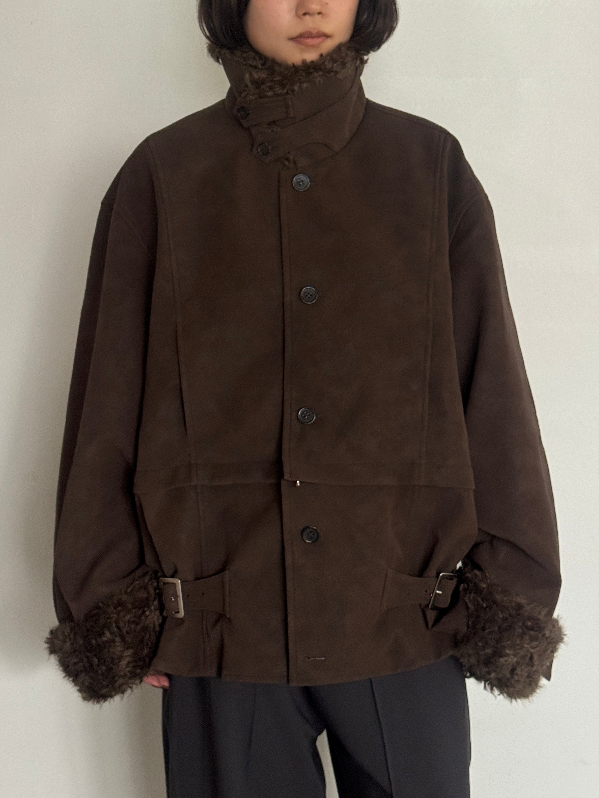 (仮商品名)2wayトレンチムートン(unisex)/brown