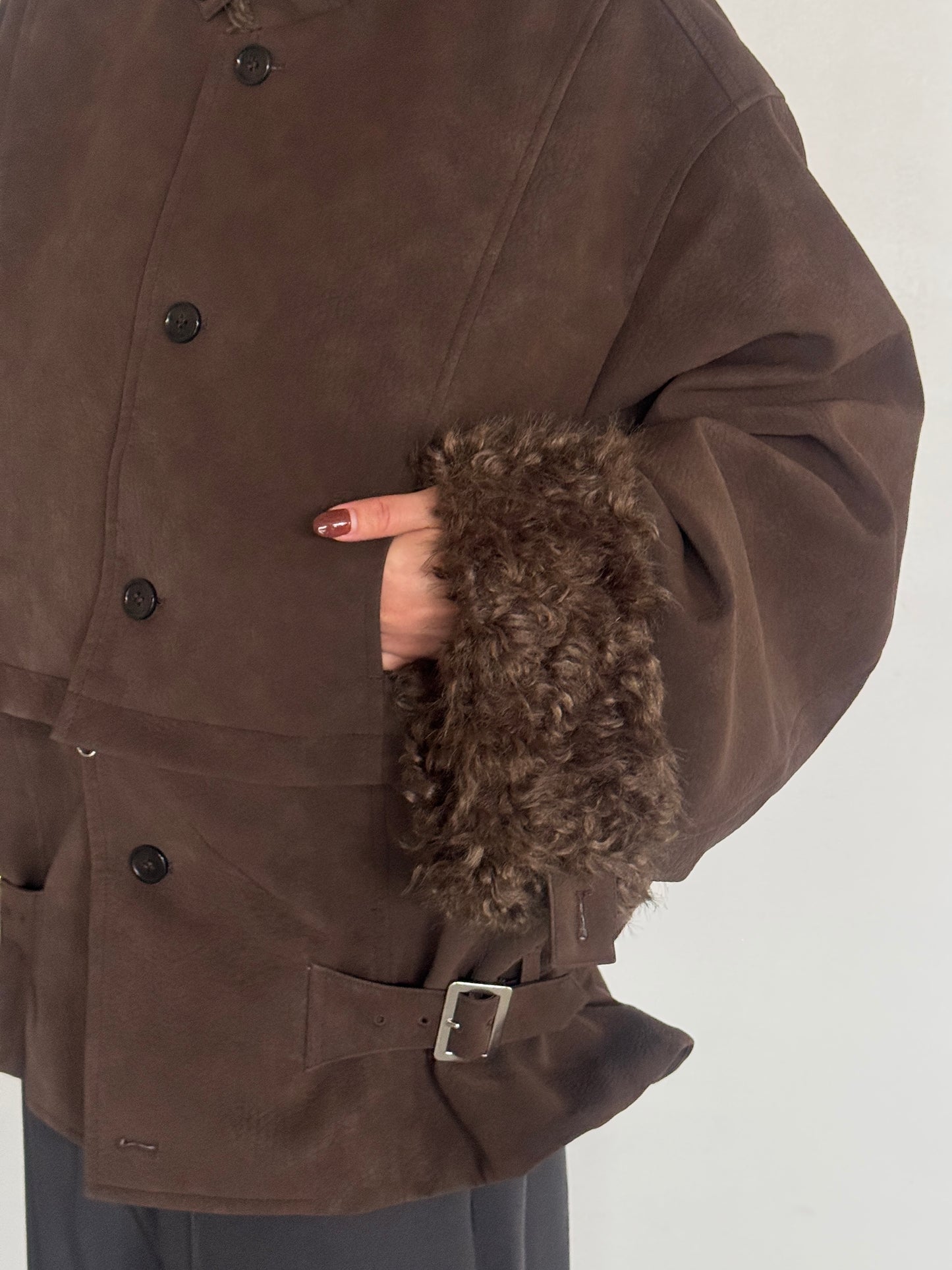 (仮商品名)2wayトレンチムートン(unisex)/brown