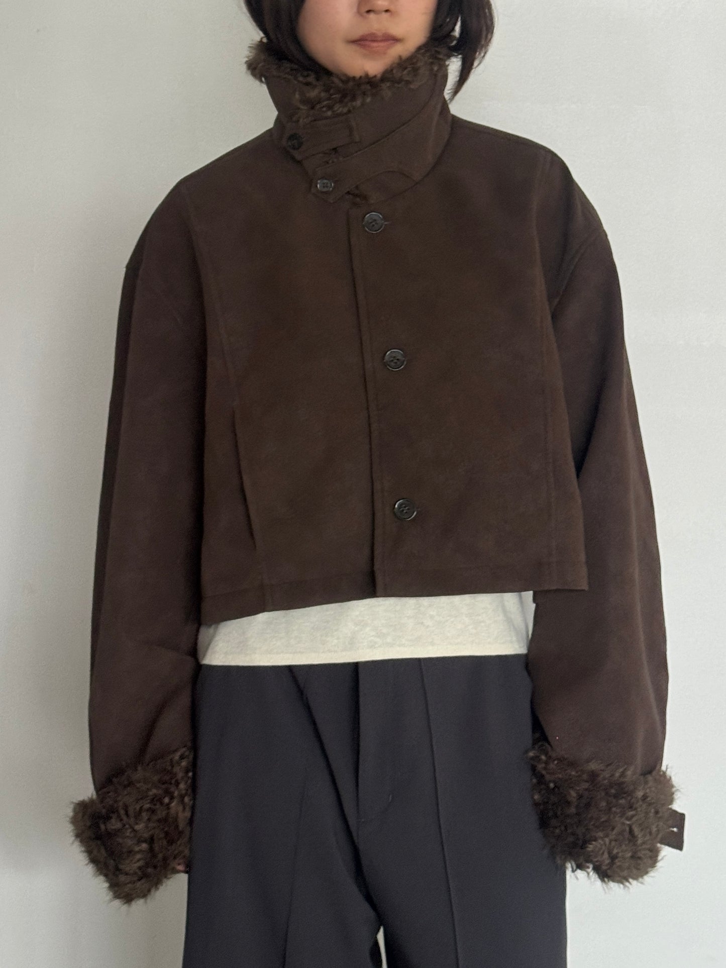 (仮商品名)2wayトレンチムートン(unisex)/brown