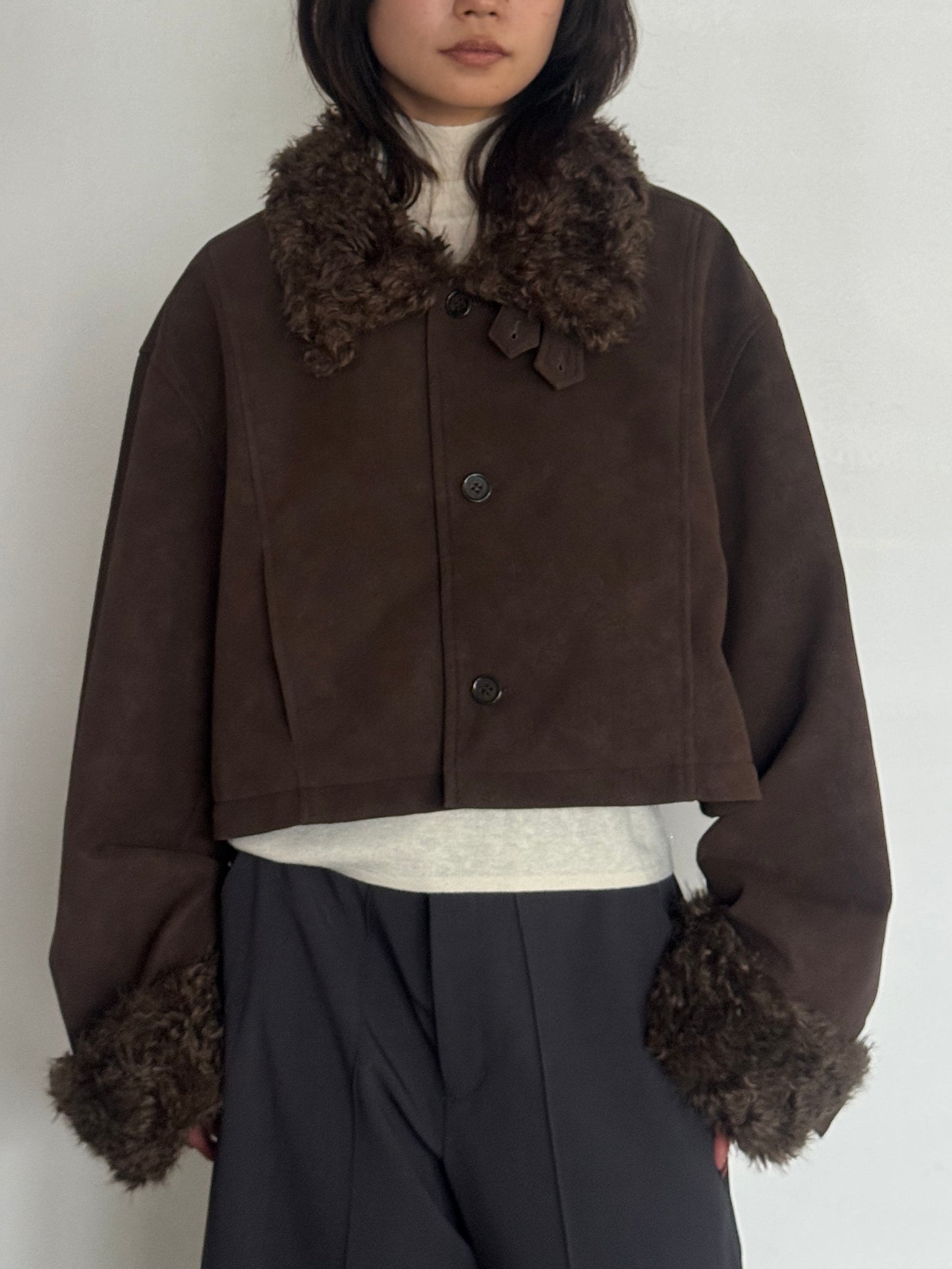 (仮商品名)2wayトレンチムートン(unisex)/brown