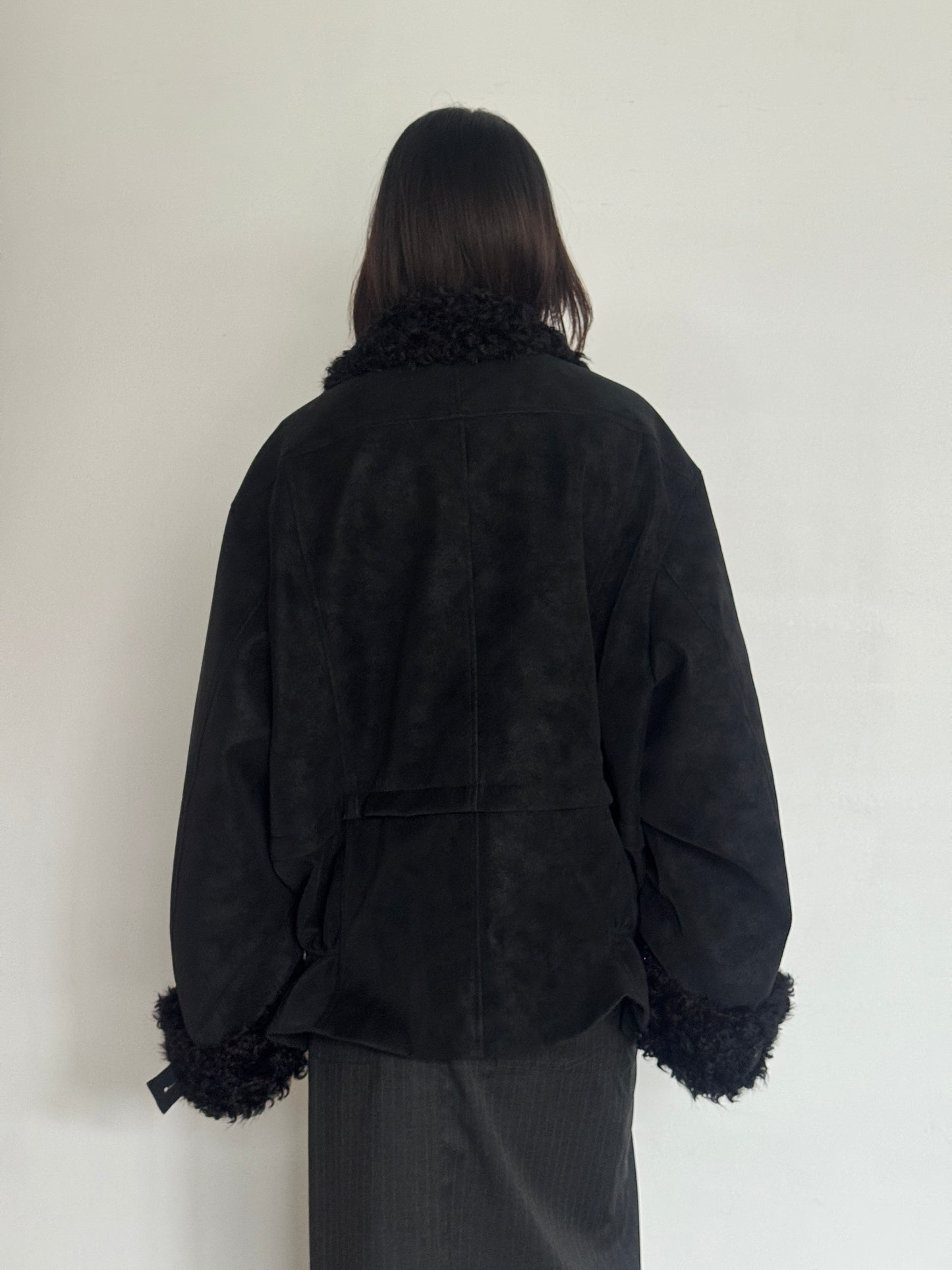 (仮商品名)2wayトレンチムートン(unisex)/black