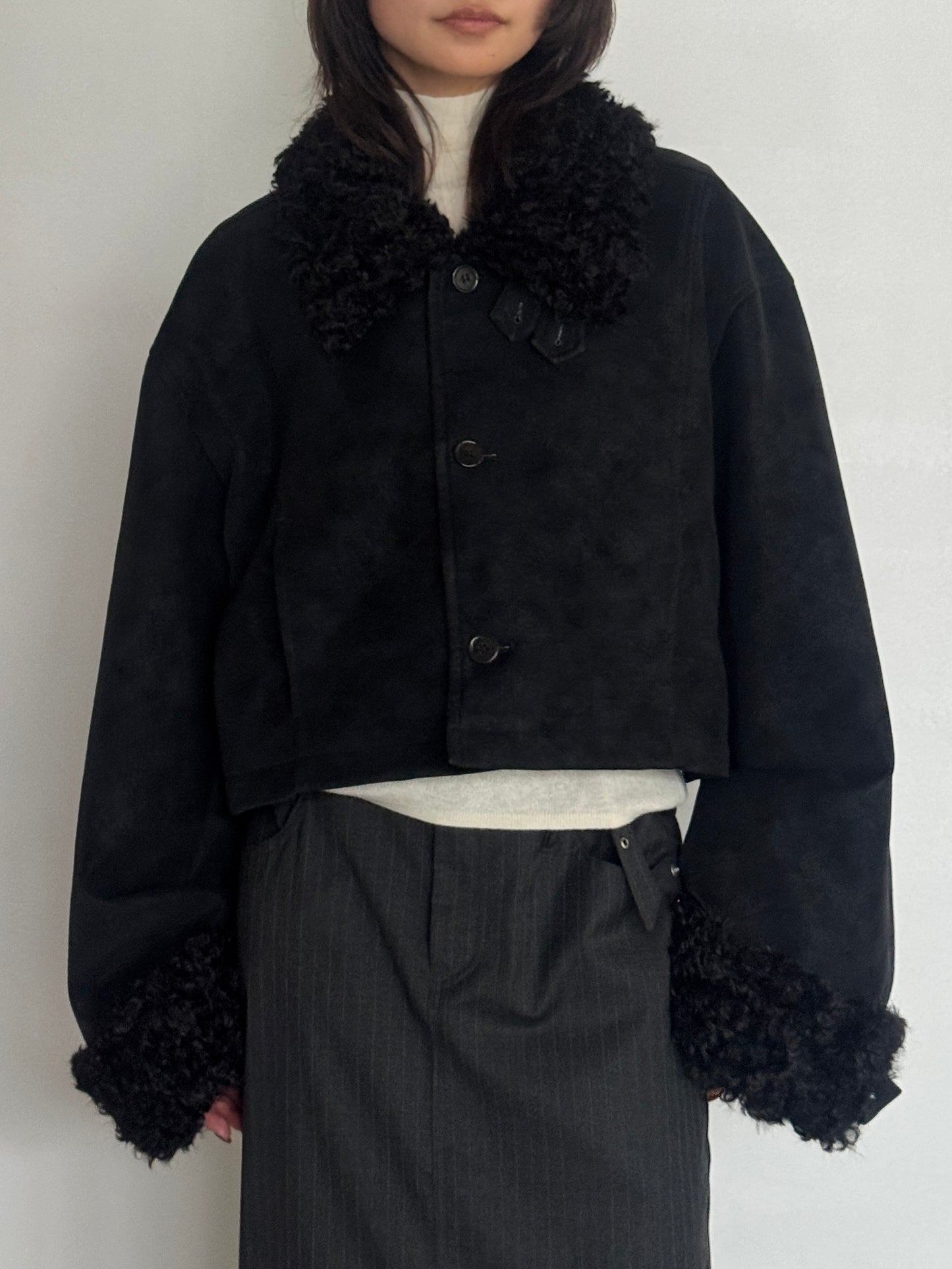 (仮商品名)2wayトレンチムートン(unisex)/black