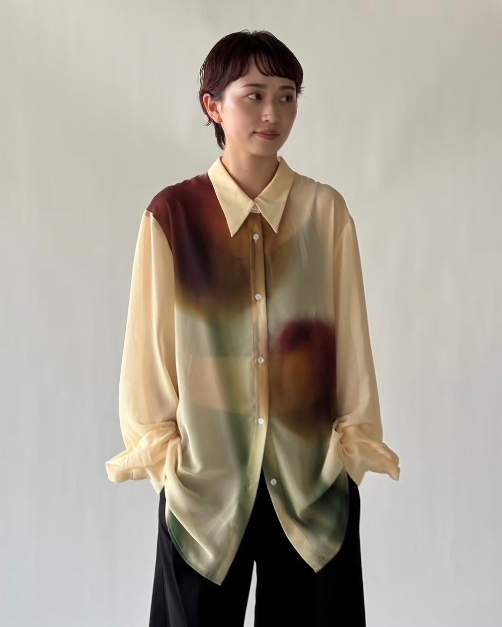 flower print sheer shirt(unisex) | KNUTH MARF