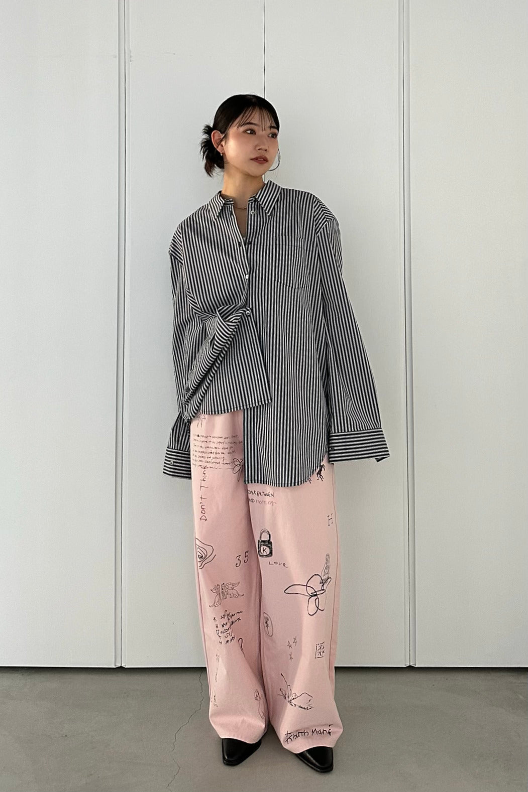 Knuth Marf - label over shirt(unisex) / ラベル オーバー