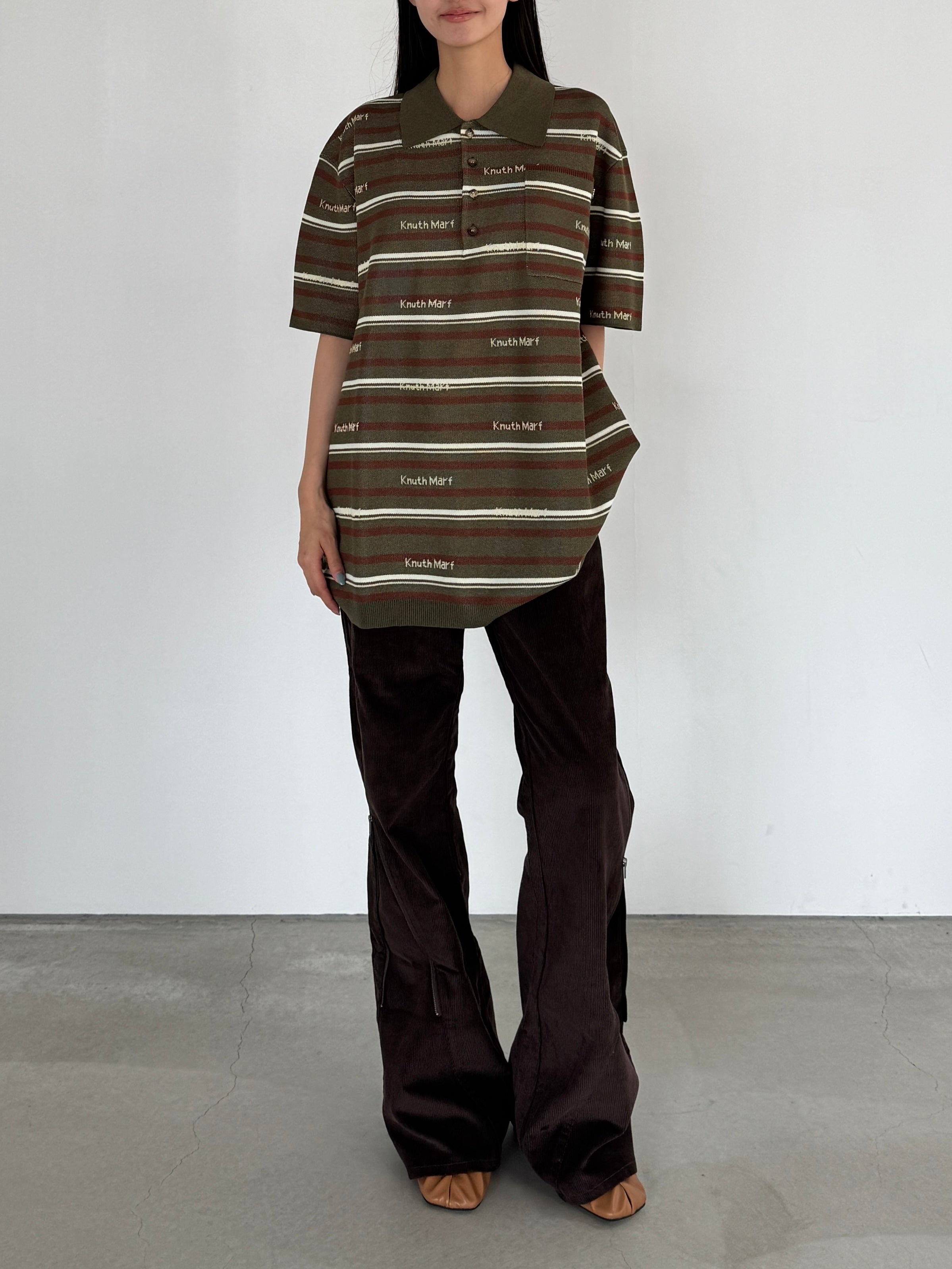 logo stripe polo knit(unisex) | KNUTH MARF