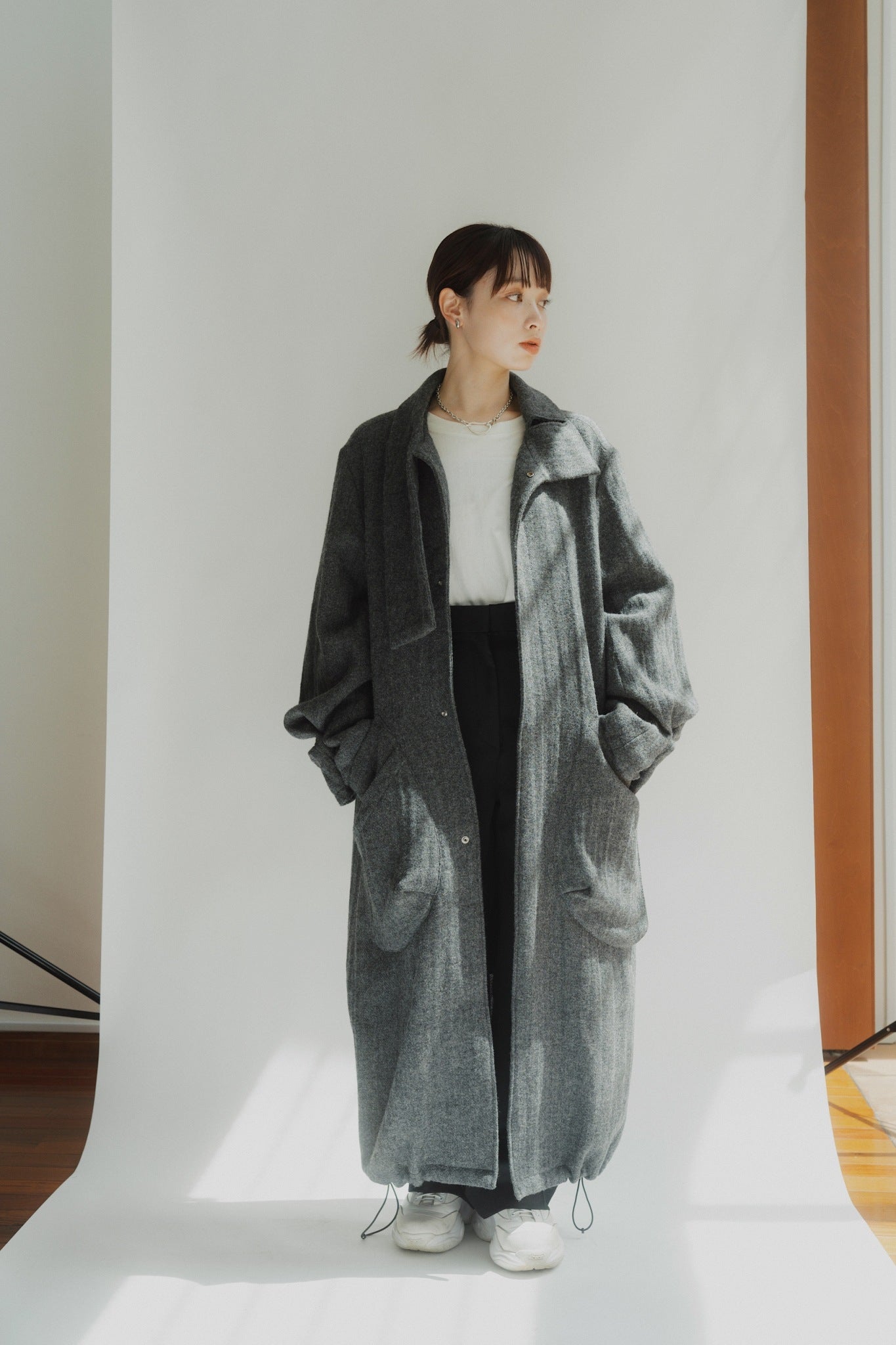 2way wool long coat(unisex)/gray | KNUTH MARF