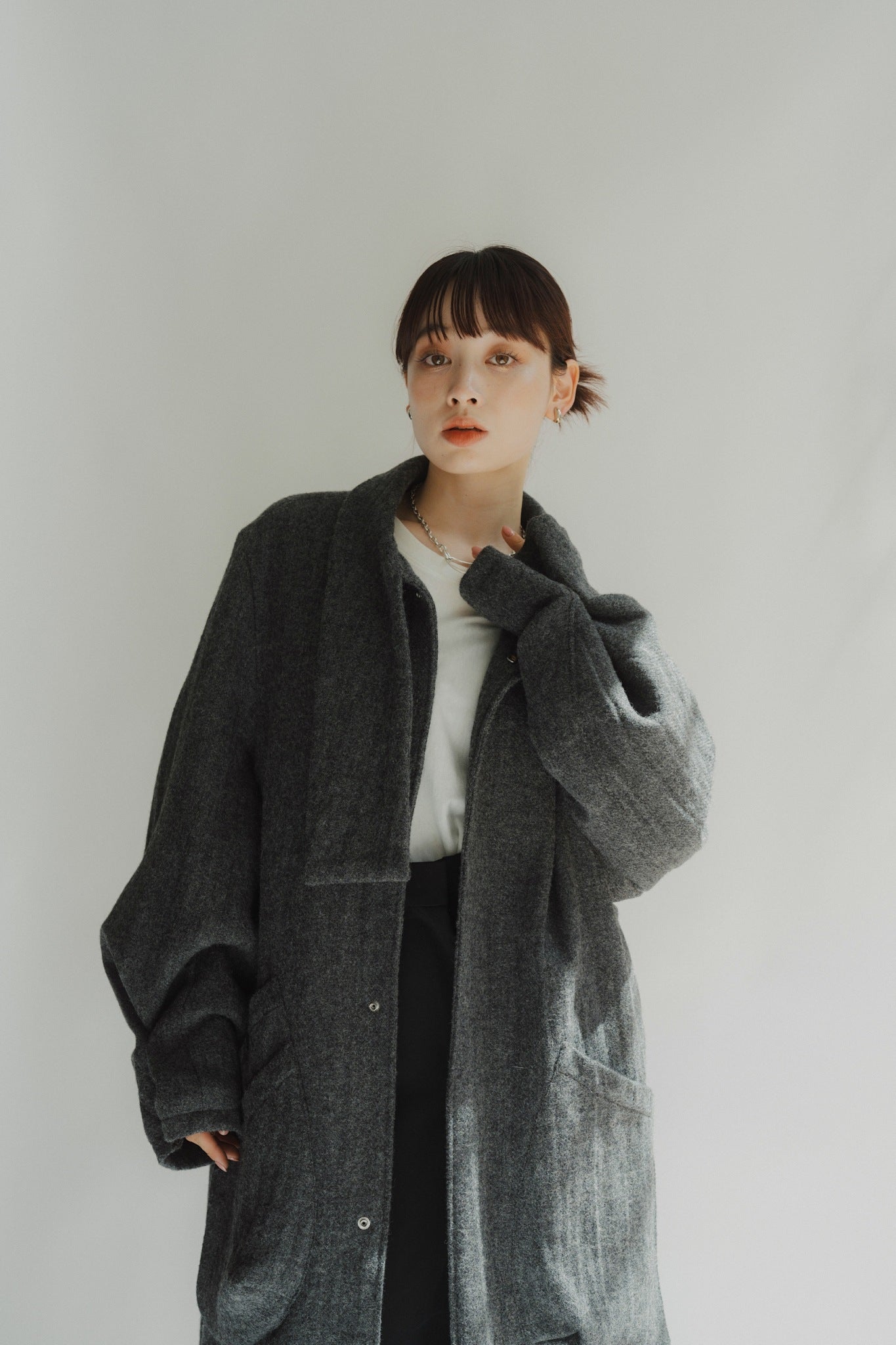 2way wool long coat(unisex)/gray | KNUTH MARF