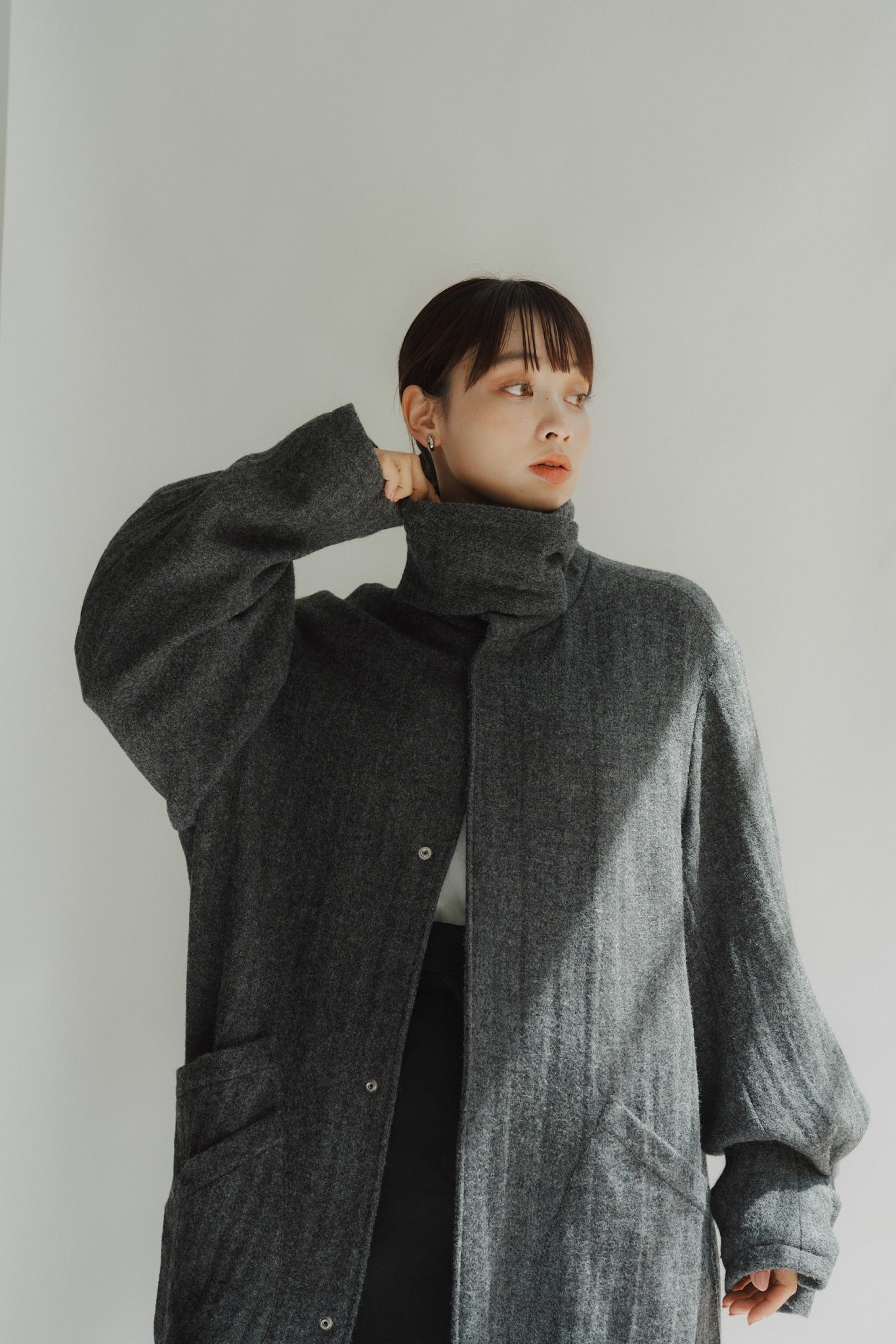 2way wool long coat(unisex)/gray | KNUTH MARF