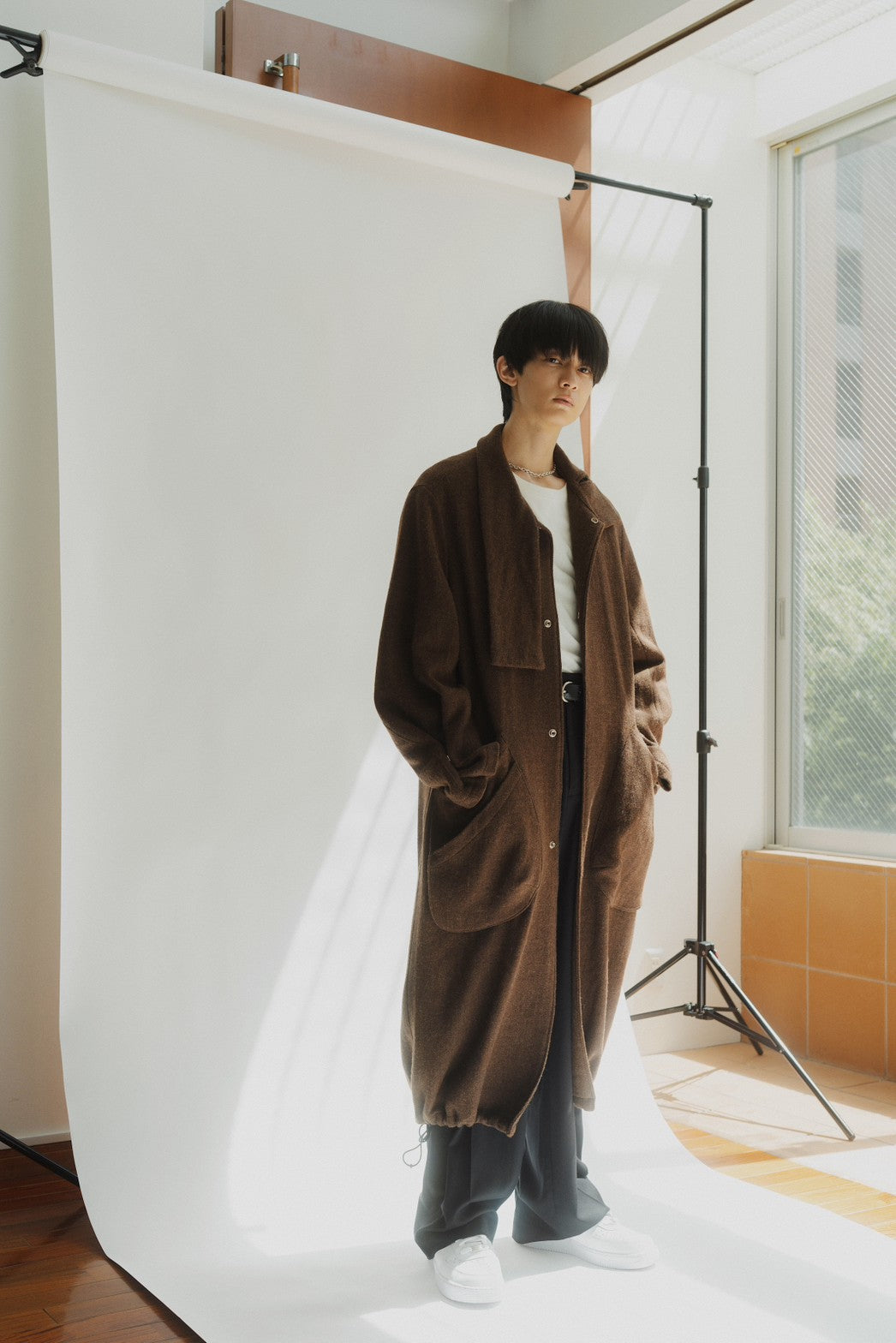 2way wool long coat(unisex)/brown | KNUTH MARF