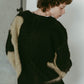 accent mohair cardigan(unisex)/black - KNUTH MARF