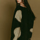 accent mohair cardigan(unisex)/black - KNUTH MARF