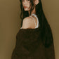 accent mohair cardigan(unisex)/brown - KNUTH MARF