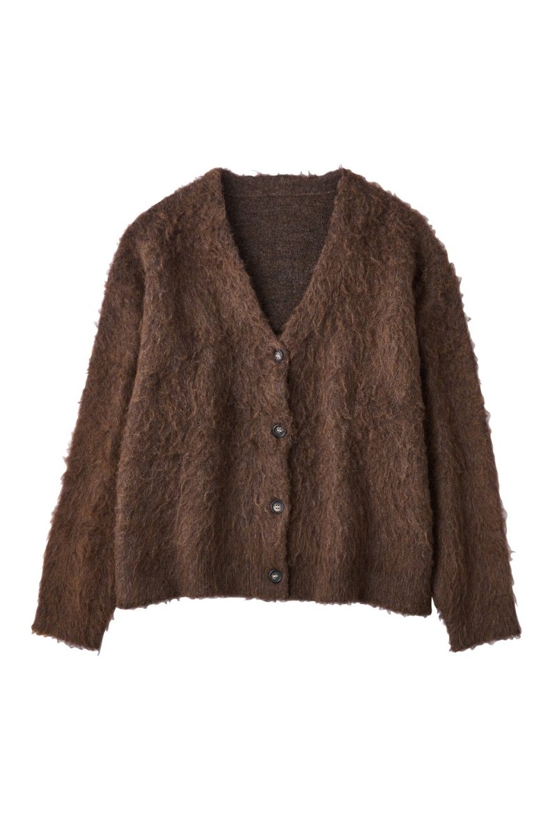 accent mohair cardigan(unisex)/brown - KNUTH MARF