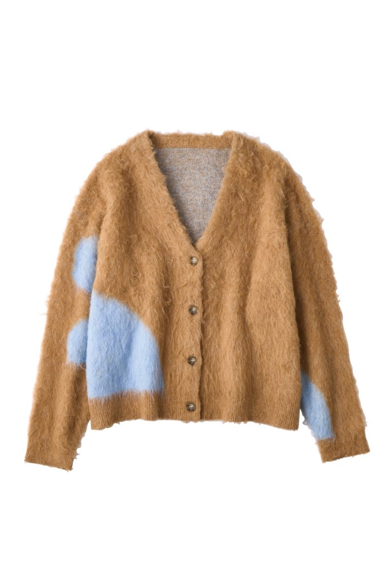 accent mohair cardigan(unisex)/camel - KNUTH MARF