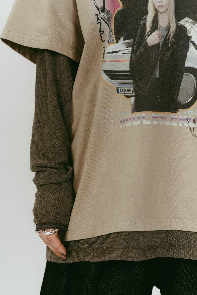AI future layered t-shirt(unisex)/beige - KNUTH MARF