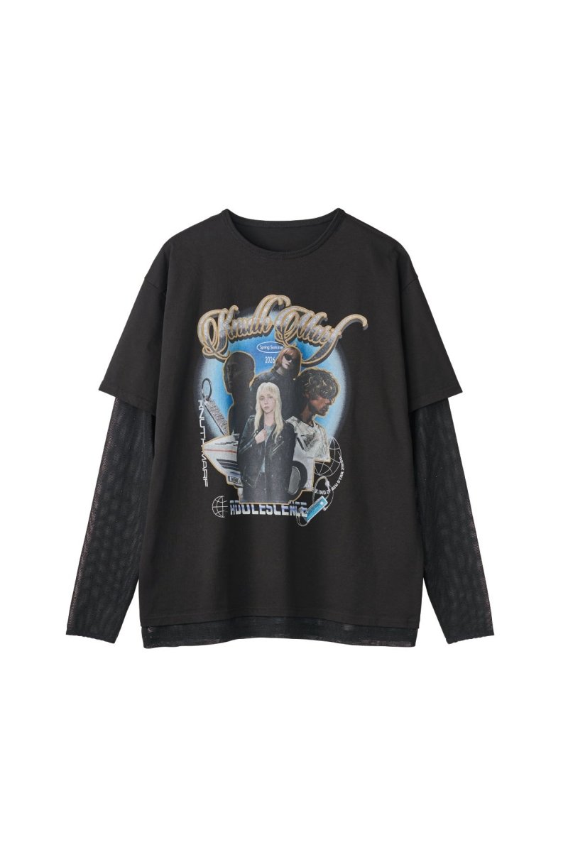 AI future layered t-shirt(unisex)/black