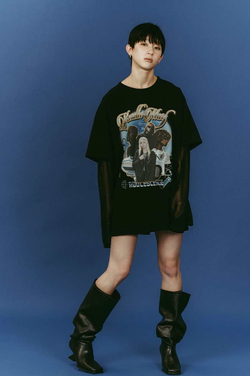 AI future layered t-shirt(unisex)/black - KNUTH MARF