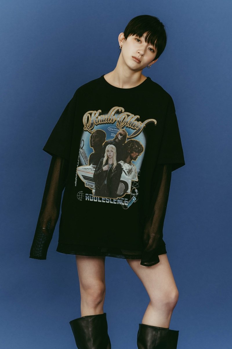 AI future layered t-shirt(unisex)/black - KNUTH MARF