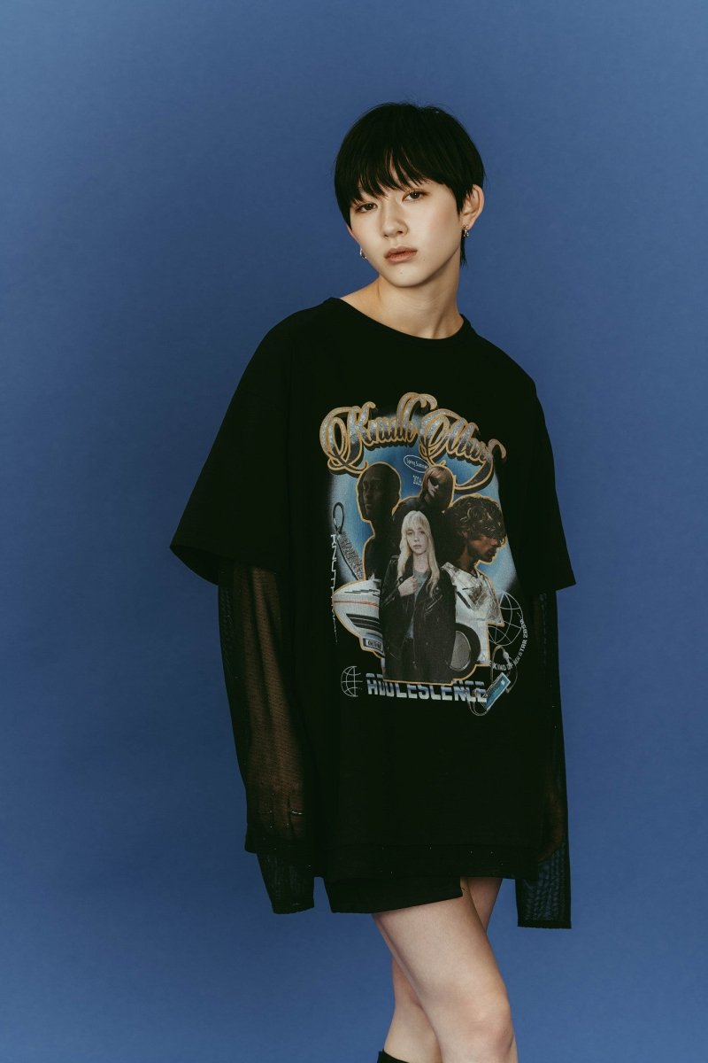 Knuth Marf AI future layered t-shirt 黒 AI future layered t-shirt(unisex)/black | KNUTH MARF