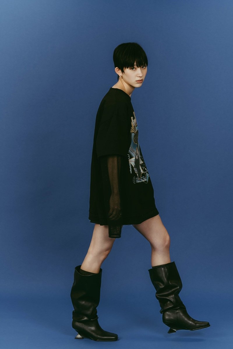 AI future layered t-shirt(unisex)/black