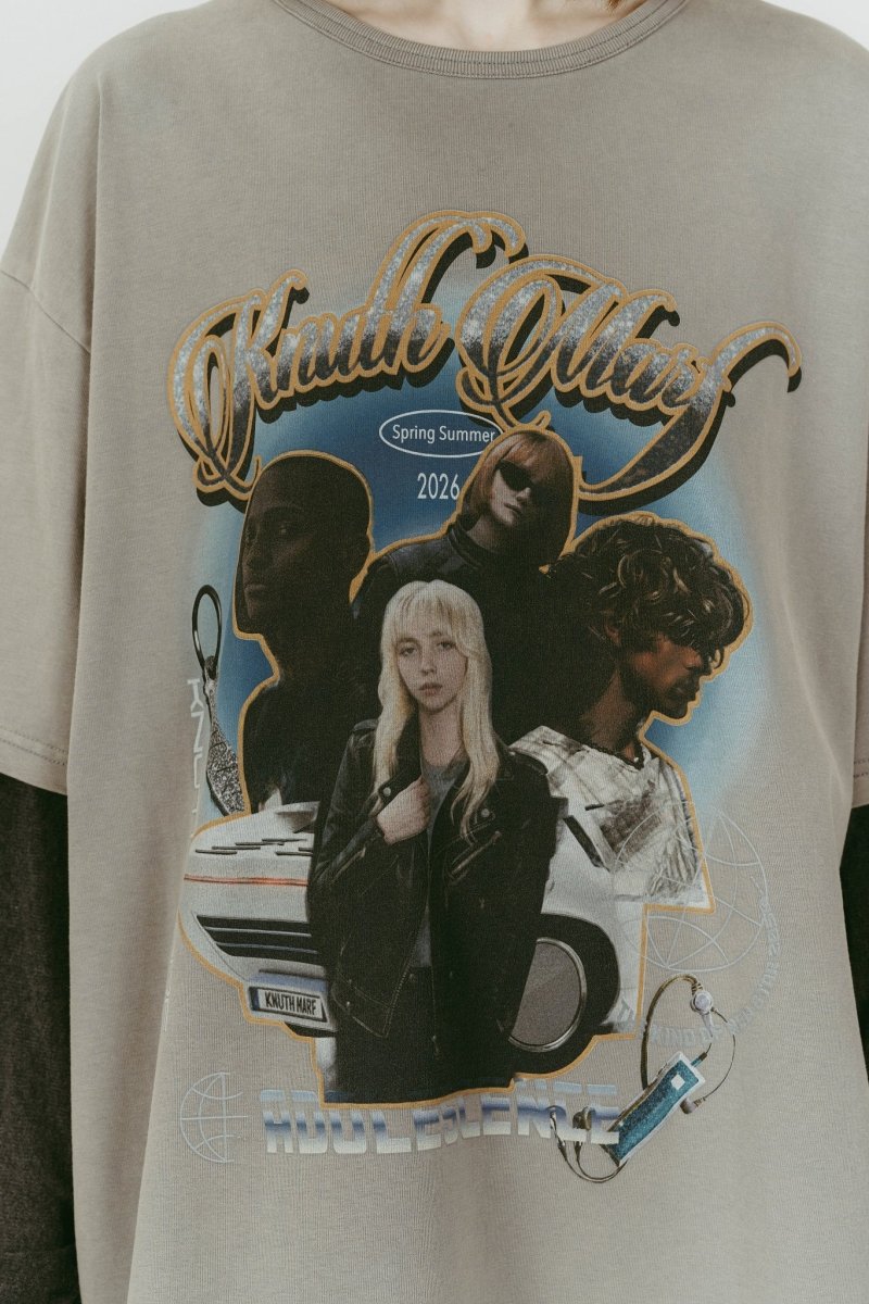 AI future layered t-shirt(unisex)/gray - KNUTH MARF