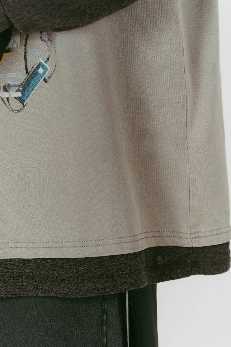 AI future layered t-shirt(unisex)/gray - KNUTH MARF