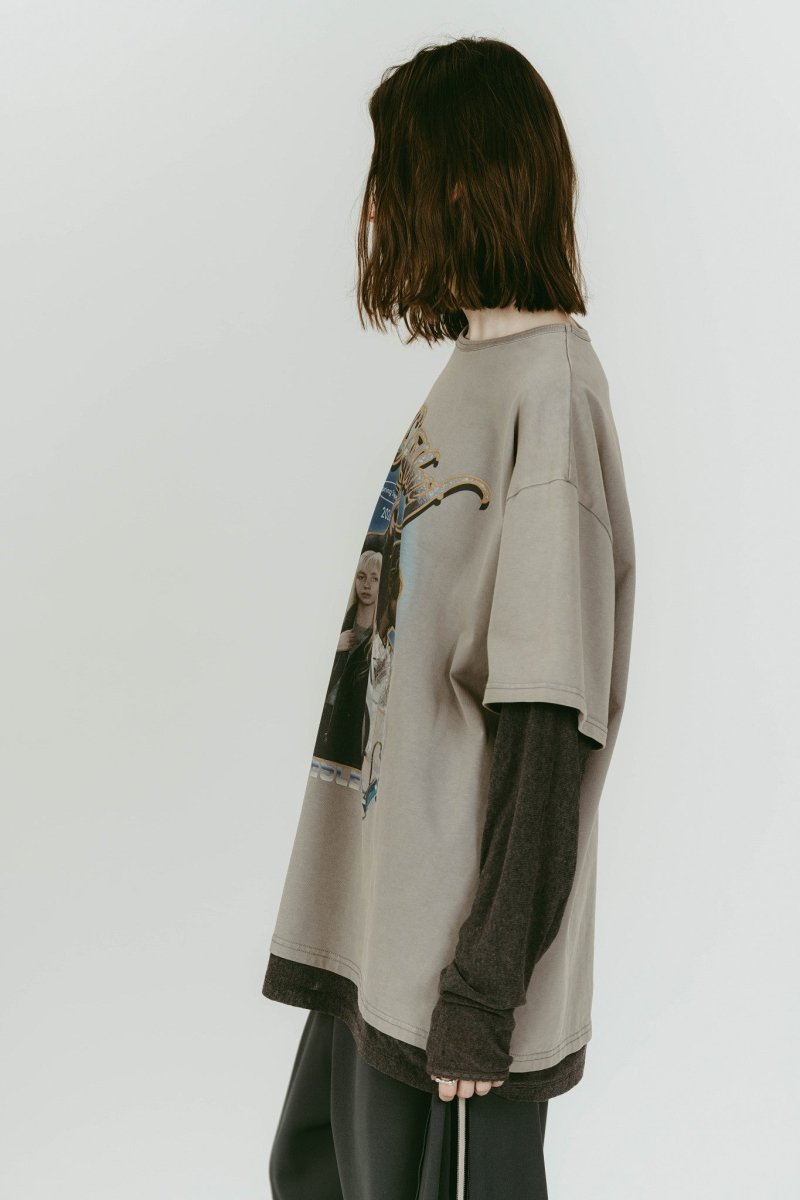 AI future layered t-shirt(unisex)/gray - KNUTH MARF