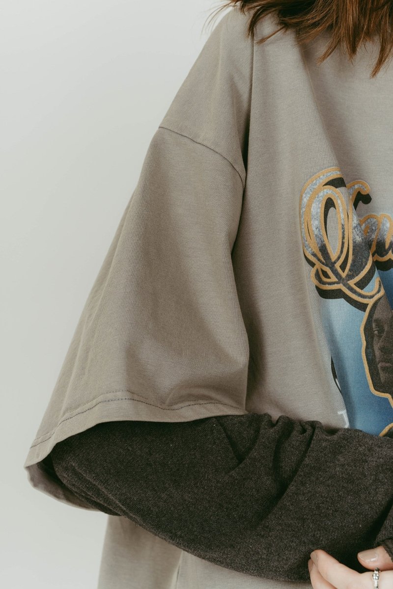 AI future layered t-shirt(unisex)/gray - KNUTH MARF