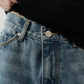 back label denim half pants/2color - KNUTH MARF
