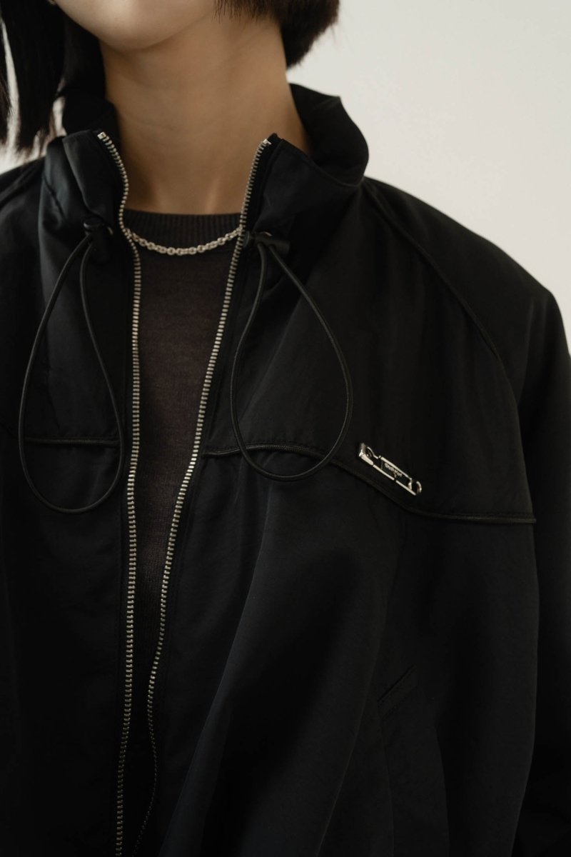 balloon sleeve nylon jacket/black - KNUTH MARF