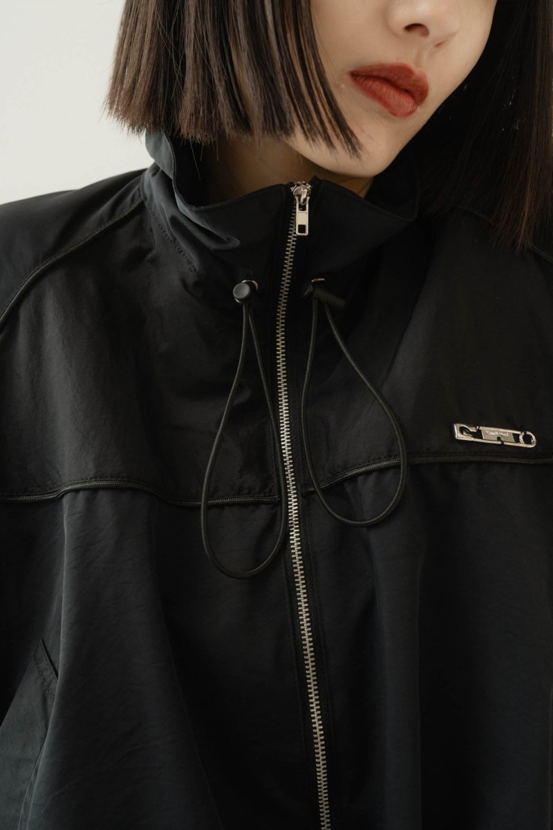 balloon sleeve nylon jacket/black - KNUTH MARF