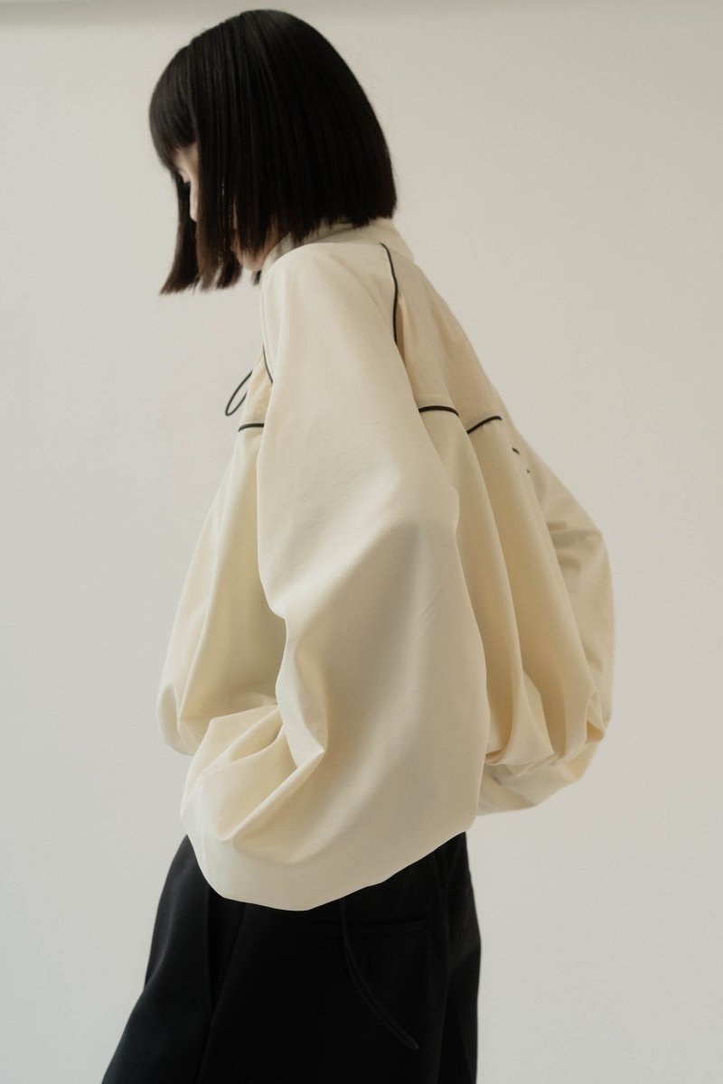 balloon sleeve nylon jacket/ivory - KNUTH MARF