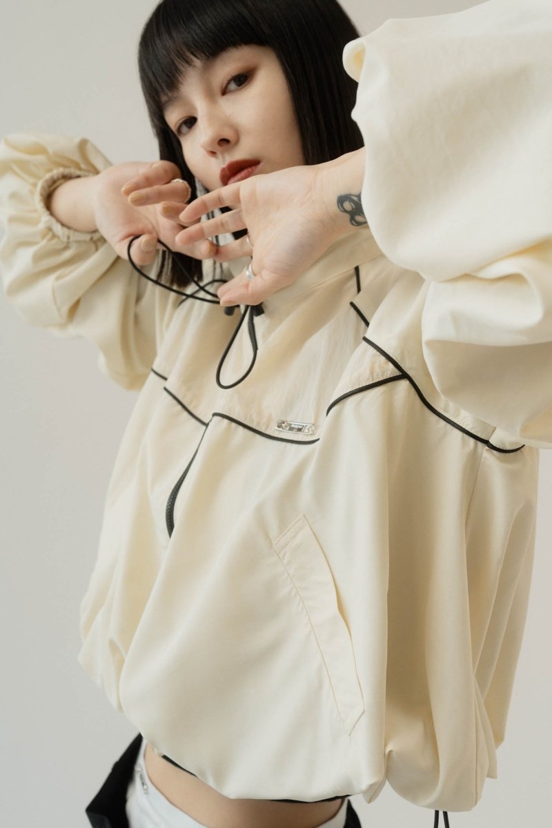 balloon sleeve nylon jacket/ivory - KNUTH MARF