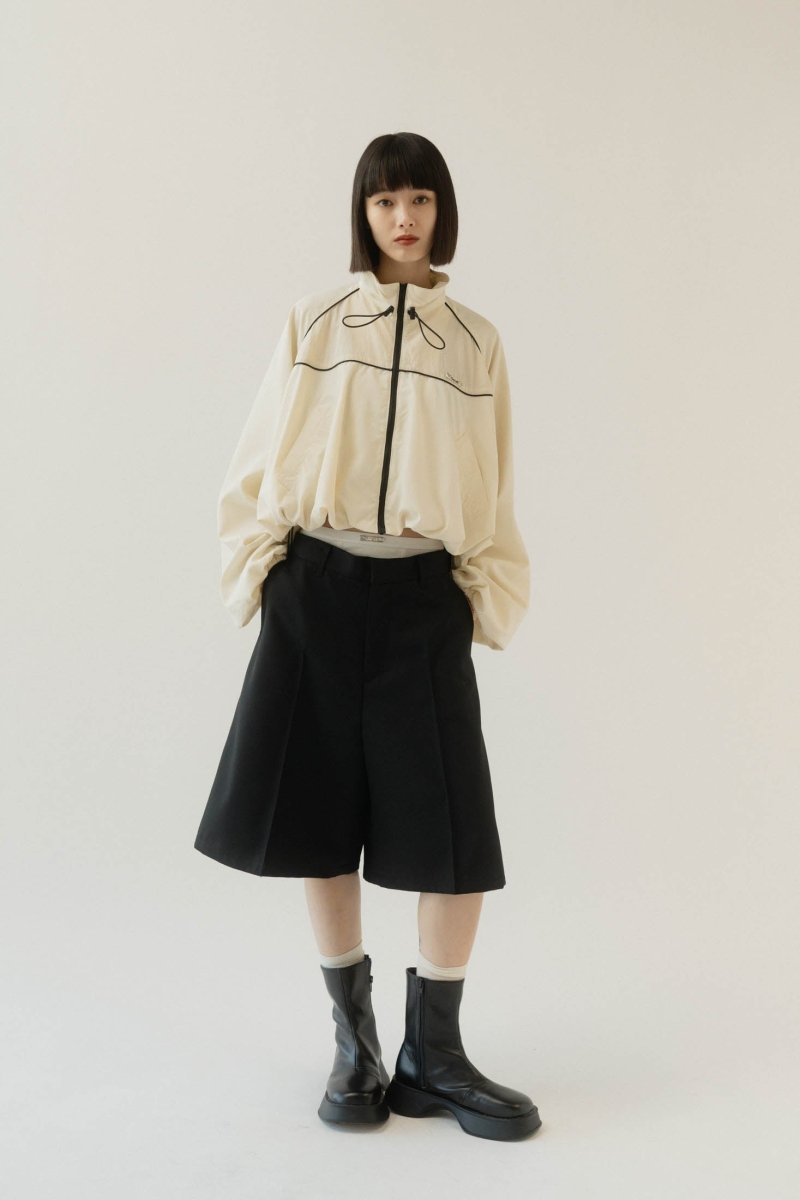 balloon sleeve nylon jacket/ivory - KNUTH MARF