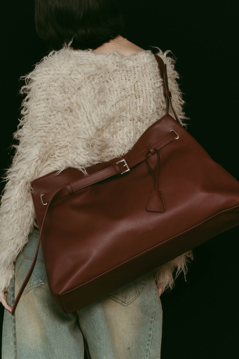 belted leather big bag/2color - KNUTH MARF