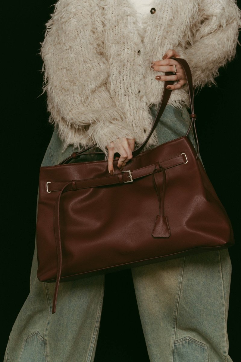 belted leather big bag/2color - KNUTH MARF