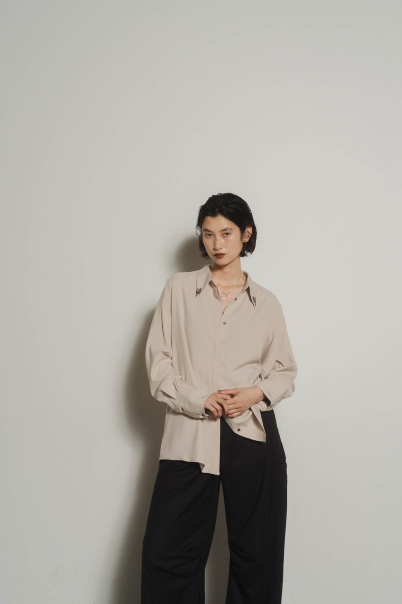 bijou collar shirt(unisex)/3color - KNUTH MARF