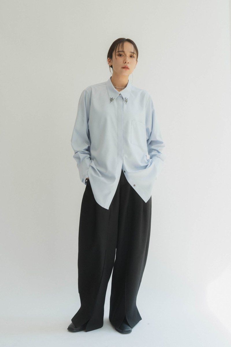 bijou collar shirt(unisex)/3color - KNUTH MARF