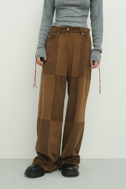 block check suede pants/2color - KNUTH MARF