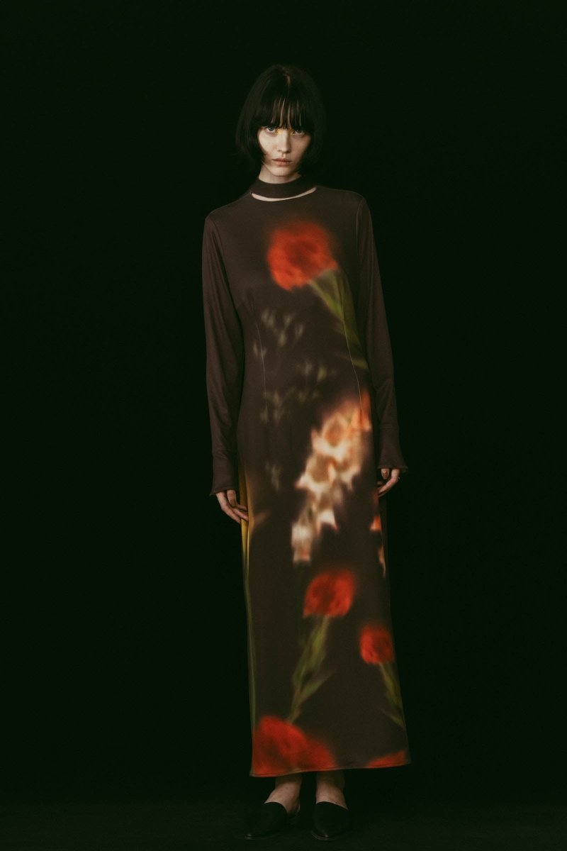 blurry flower one piece/brown - KNUTH MARF
