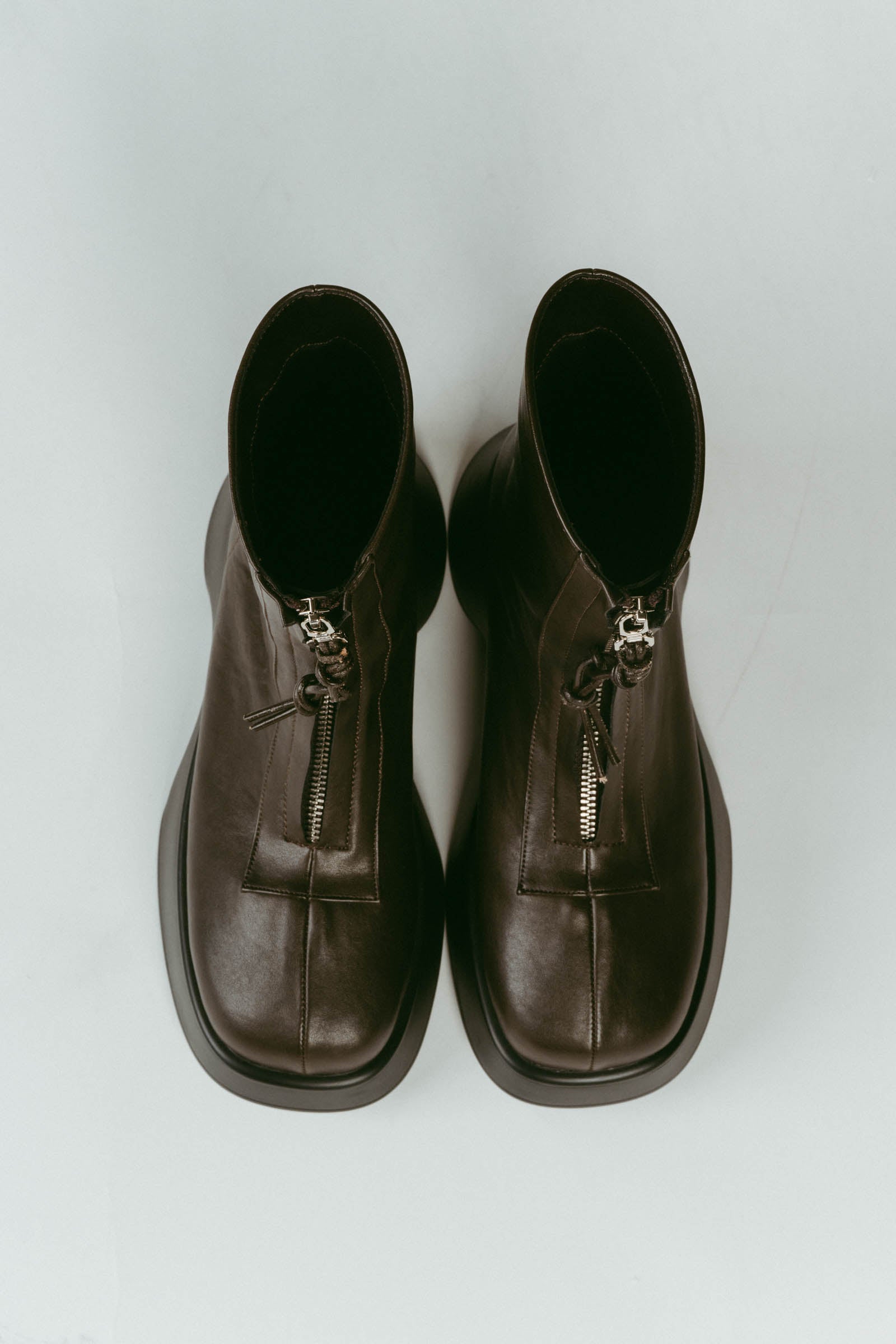 front zip platform boots/2color