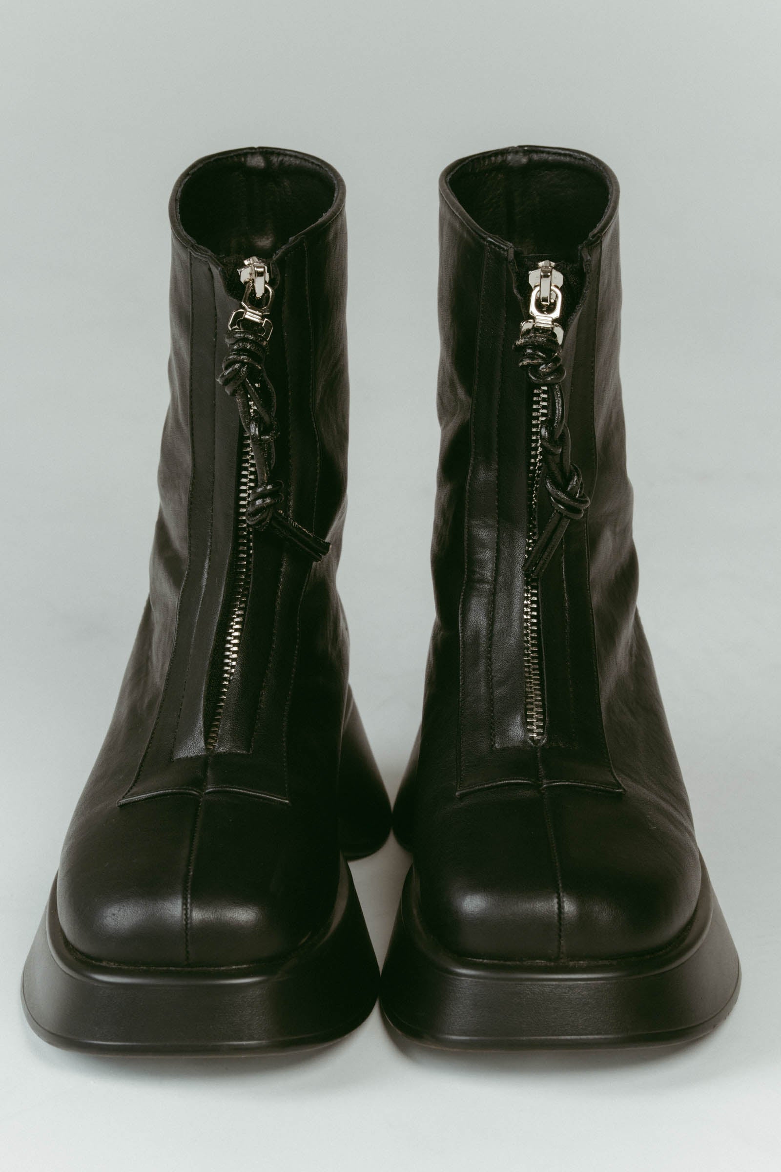 front zip platform boots/2color