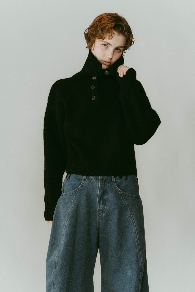 buttoned high-neck knit/4color | KNUTH MARF