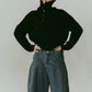 buttoned high - neck knit/black - KNUTH MARF