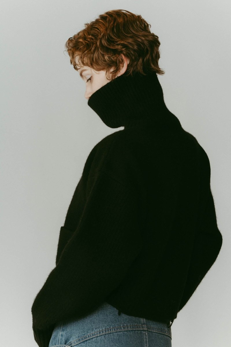 ひ*い様 Knuth Marf buttoned high-neck knit buttoned high-neck knit/gray | KNUTH MARF