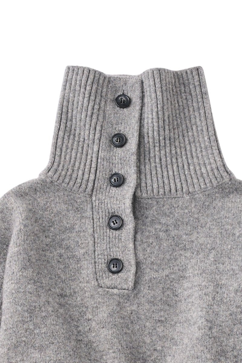 buttoned high - neck knit/gray - KNUTH MARF