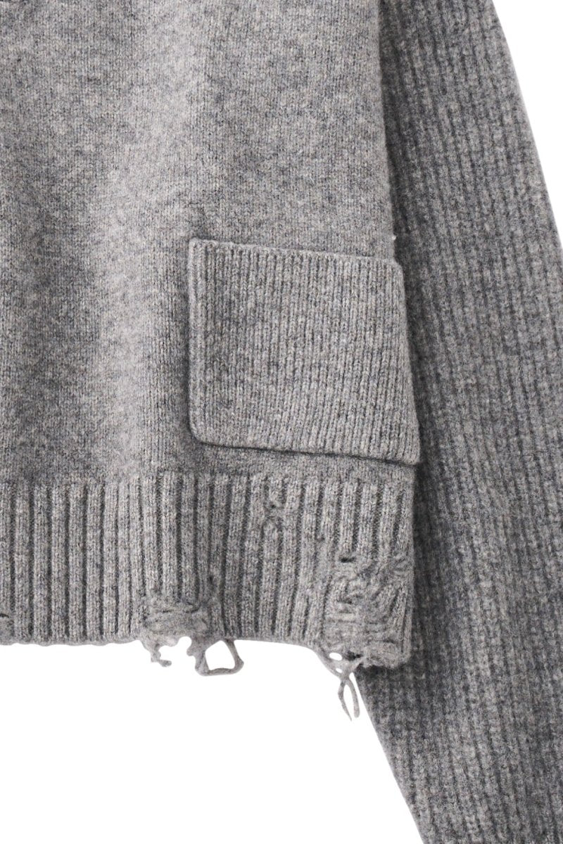 buttoned high - neck knit/gray - KNUTH MARF