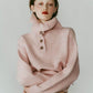 buttoned high - neck knit/pink - KNUTH MARF
